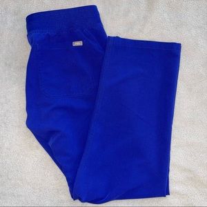 Figs Livingston Straight Leg Royal Blue Scrub Pants Medium Petite